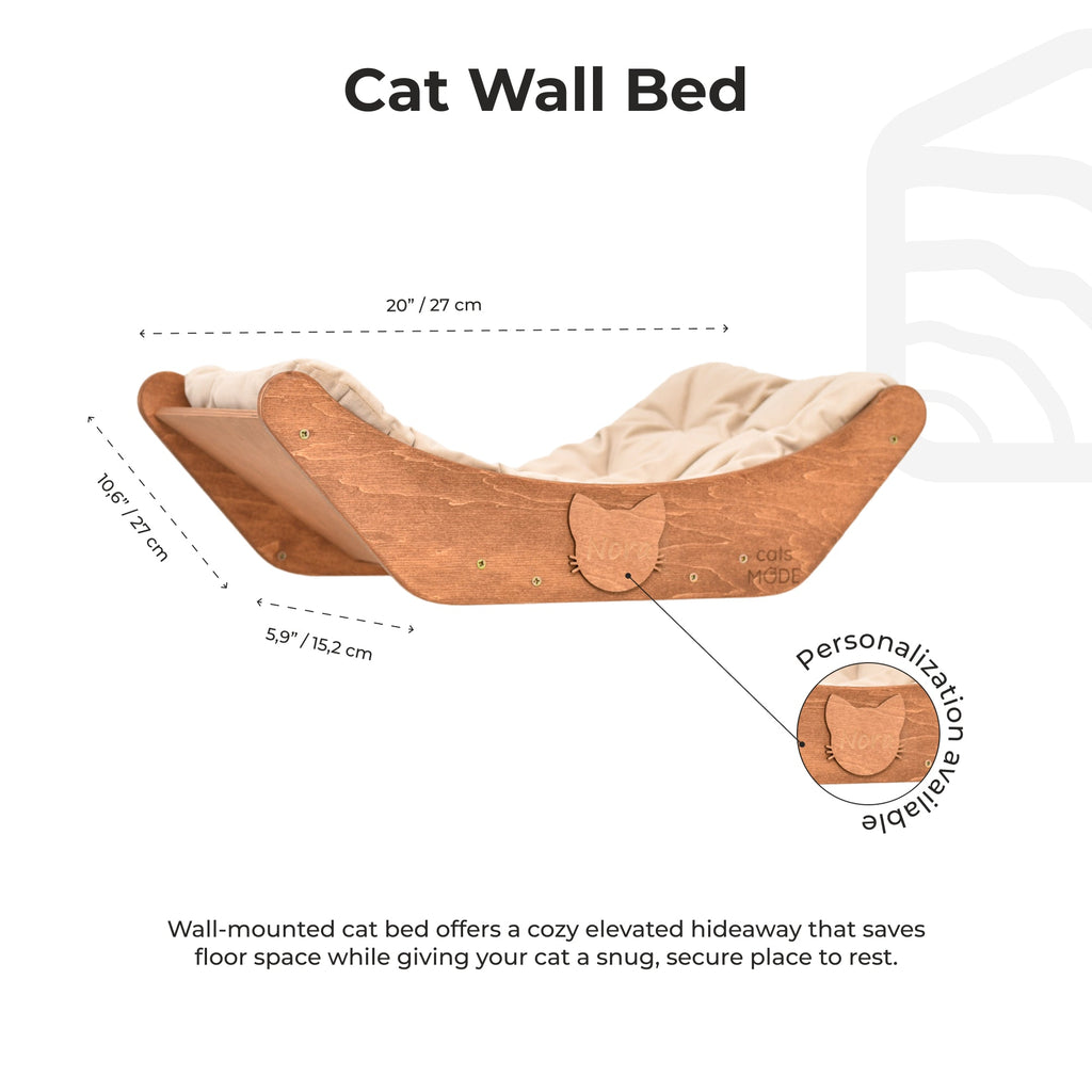 Floating Cat Shelf Bed – Wall-Mounted Perch by Enjoy The Wood