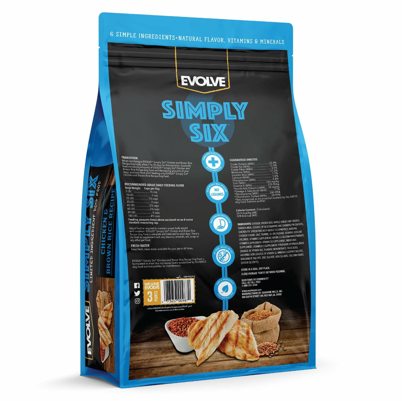 Simple Whole Grain Dog Food with Six Ingredients