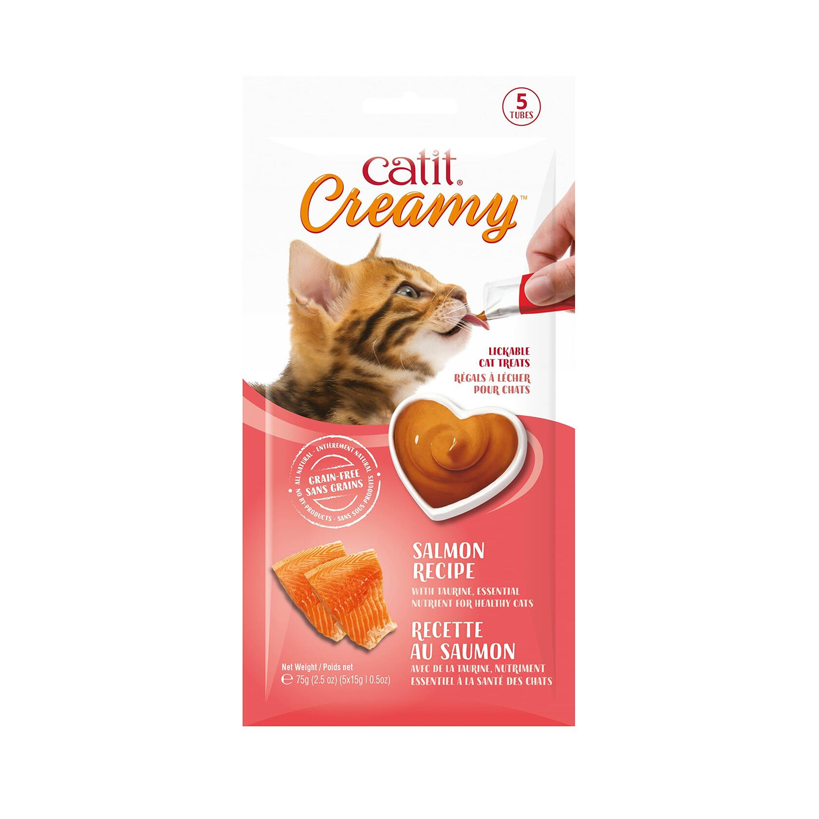 Catit Creamy Lickable Cat Treats Salmon Puree Tube
