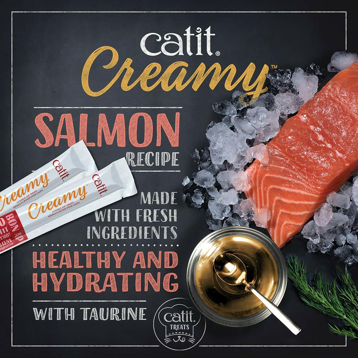 Catit Creamy Lickable Cat Treats Salmon Puree Tube