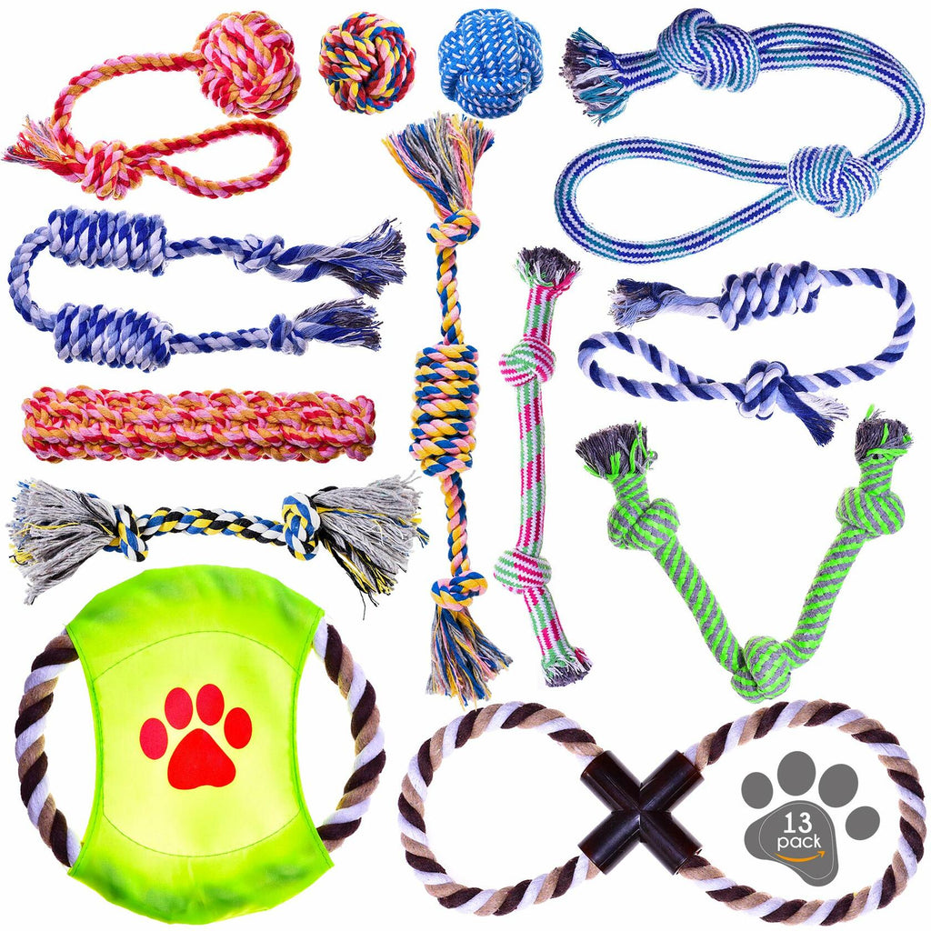 13-Pack Cotton Rope Toy Set for Puppies & Small Dogs