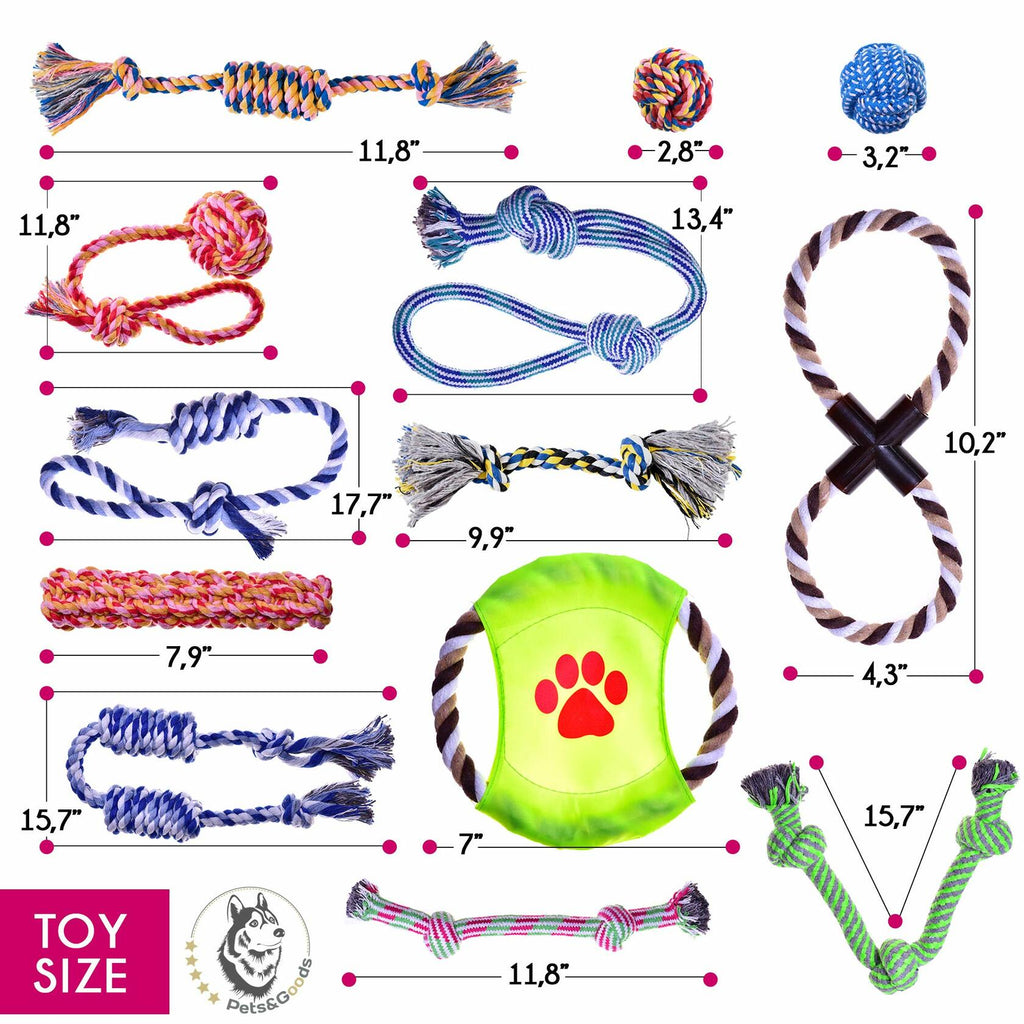 13-Pack Cotton Rope Toy Set for Puppies & Small Dogs