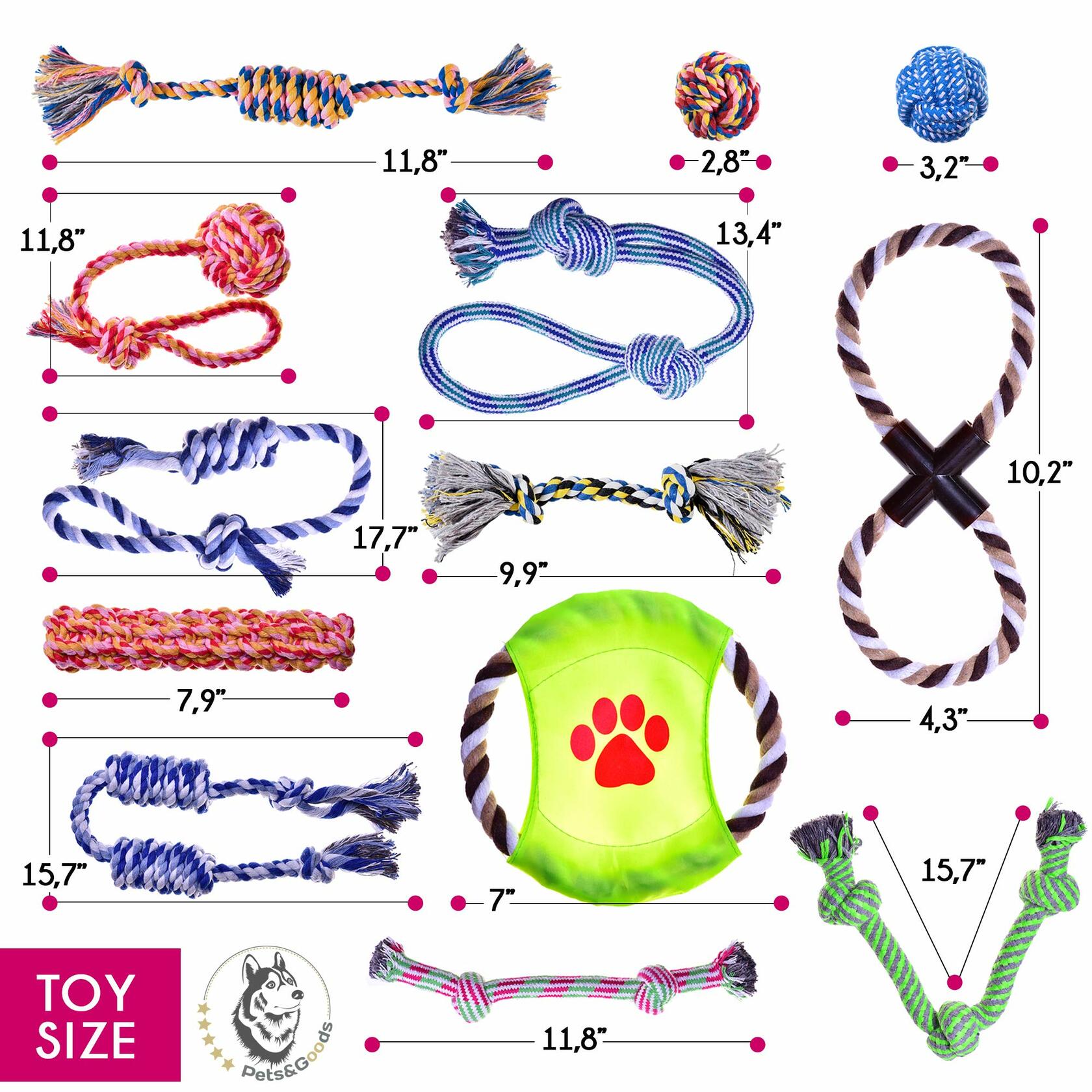 13-Pack Cotton Rope Toy Set for Puppies & Small Dogs