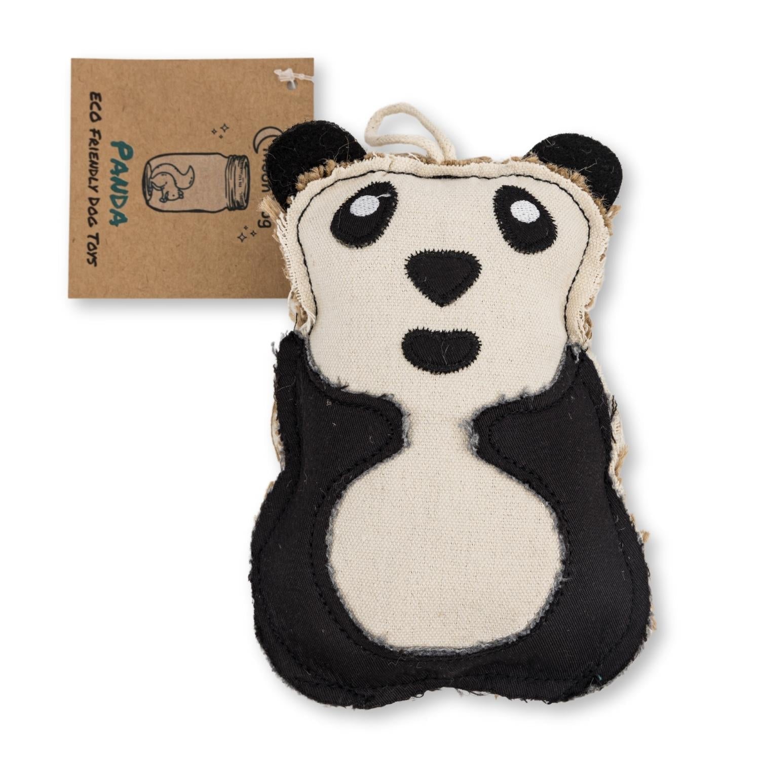 Canvas & Jute Panda Dog Chew Toy for Small to Medium Dogs