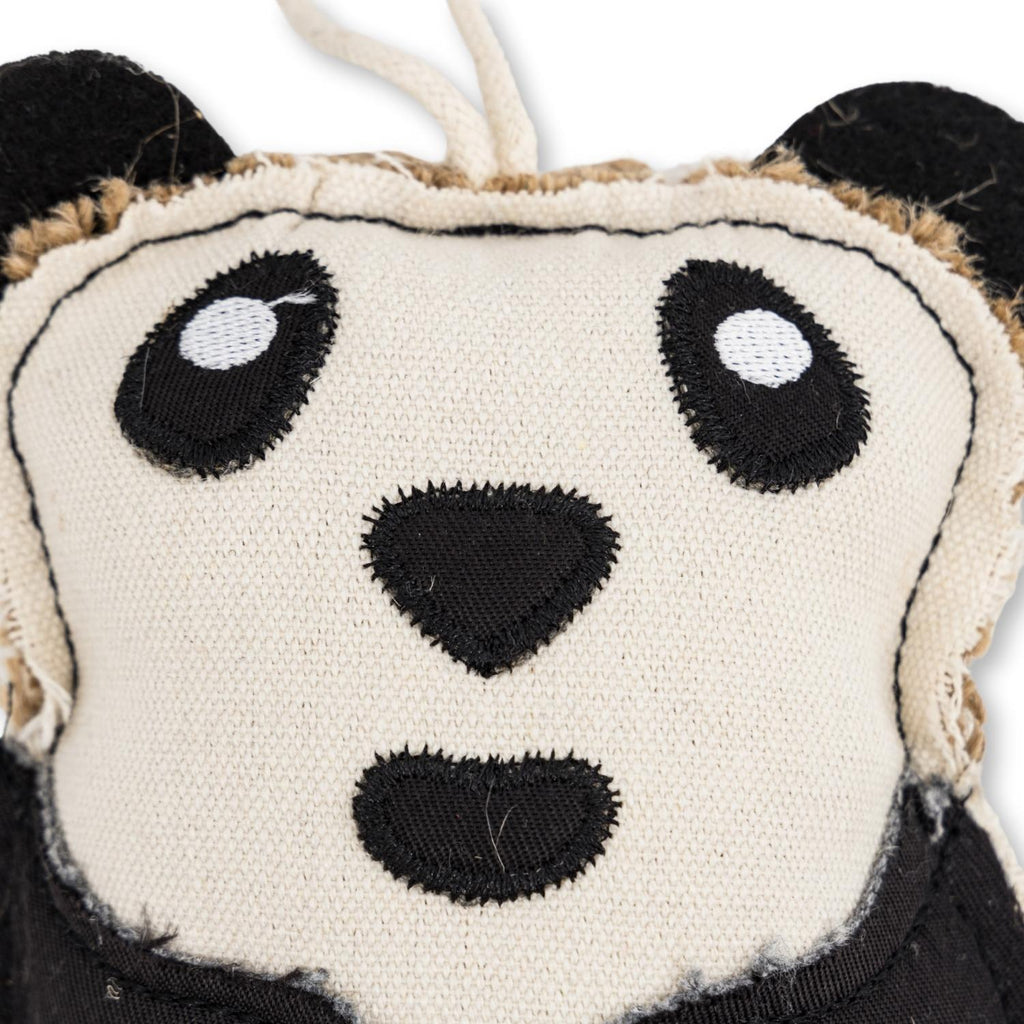 Canvas & Jute Panda Dog Chew Toy for Small to Medium Dogs