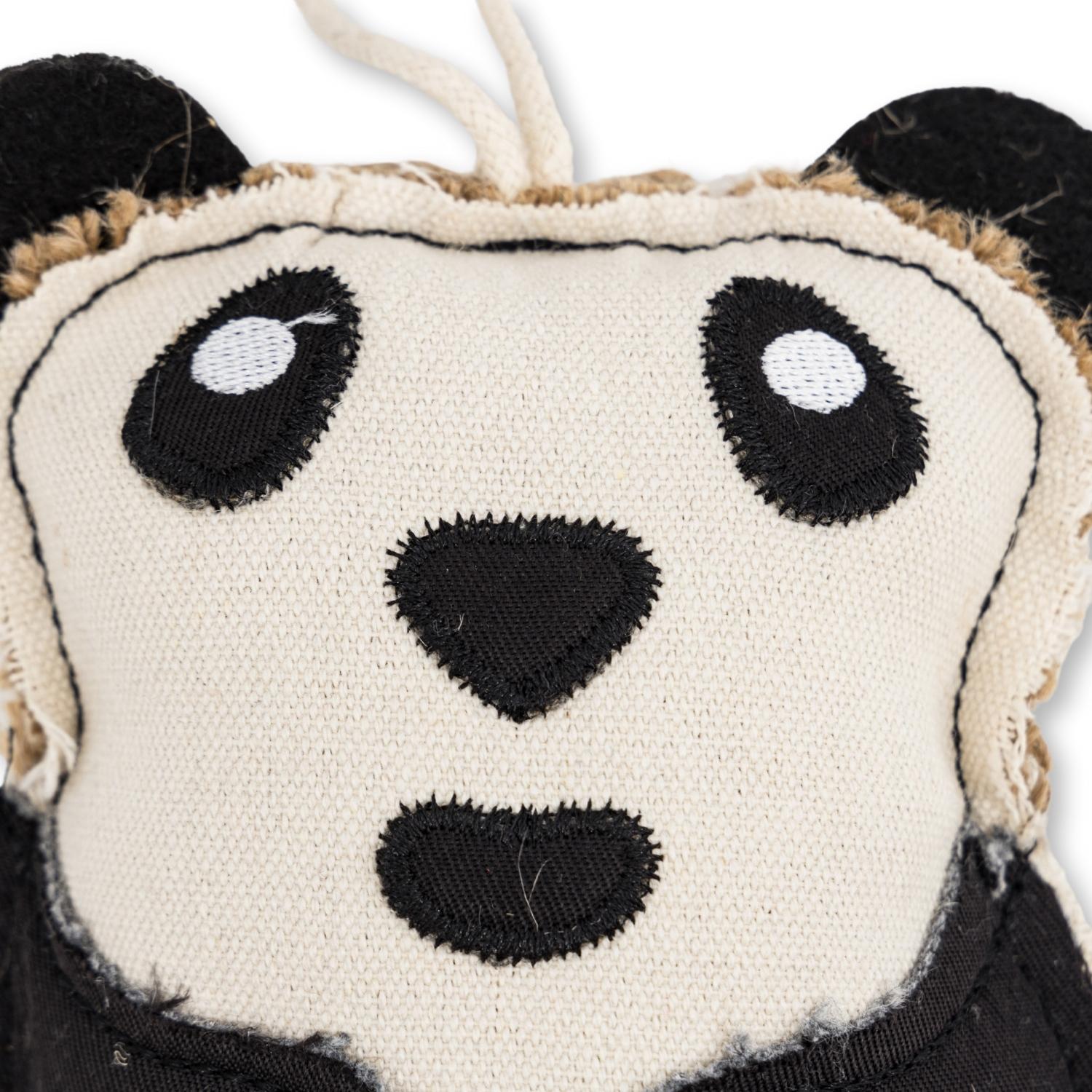 Canvas & Jute Panda Dog Chew Toy for Small to Medium Dogs