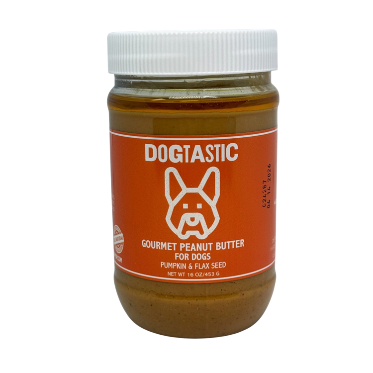 All-Natural Peanut Butter for Dogs, 16 oz – Peanuts, Flax Seed & Pumpkin