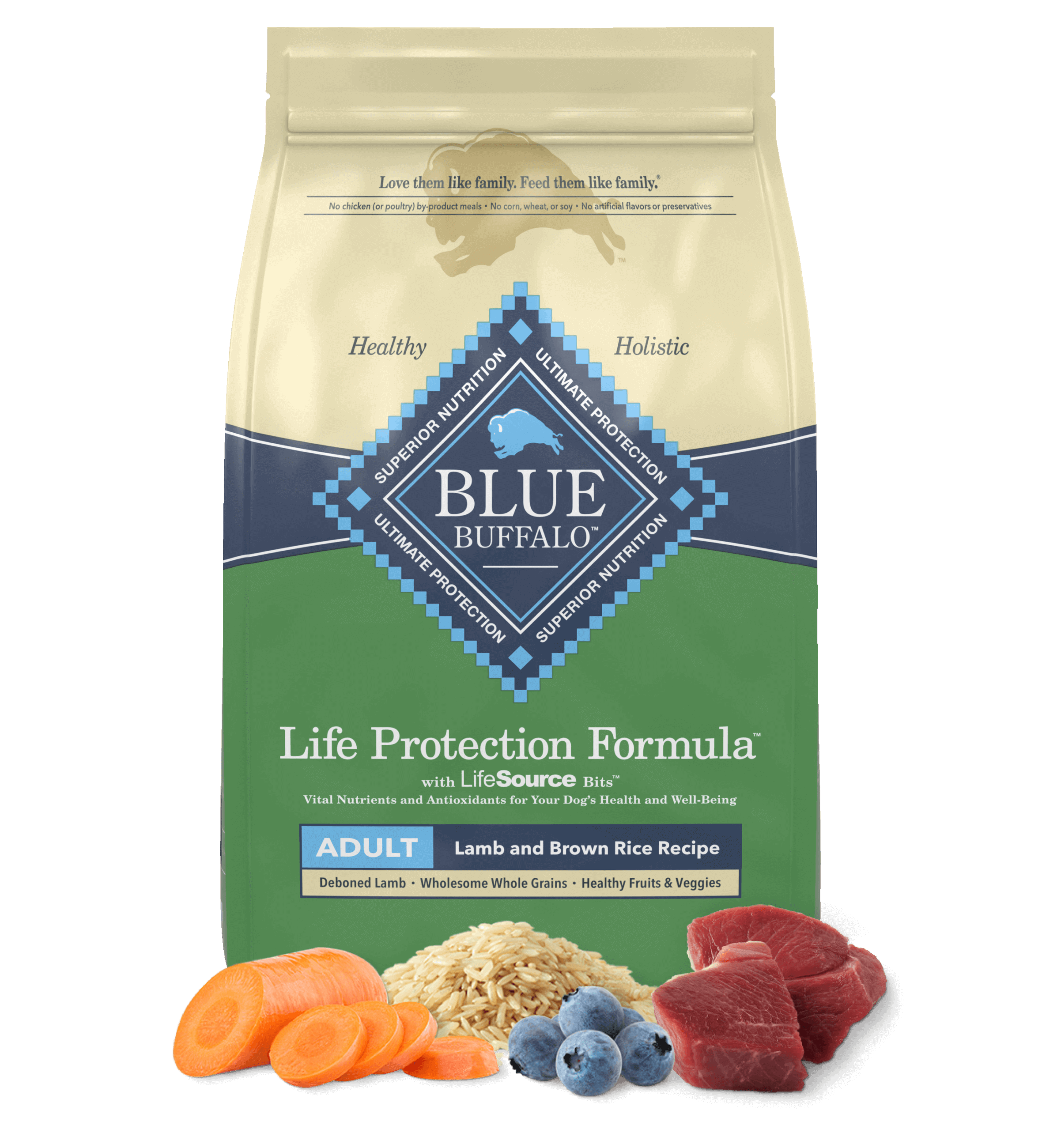 Dry Dog Food with Real Lamb, Whole Grains, and Vegetables