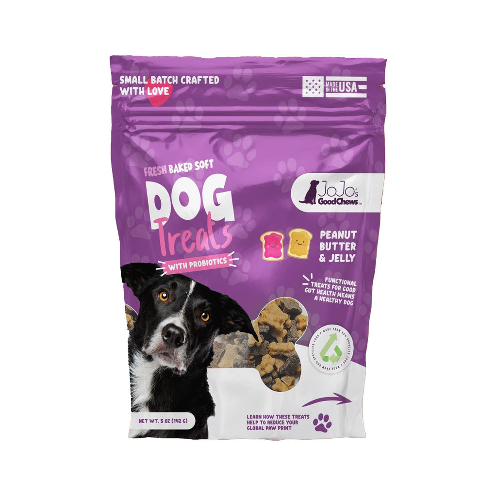 JoJo Good Chews Peanut Butter & Jelly Soft Dog Treats, 5 oz