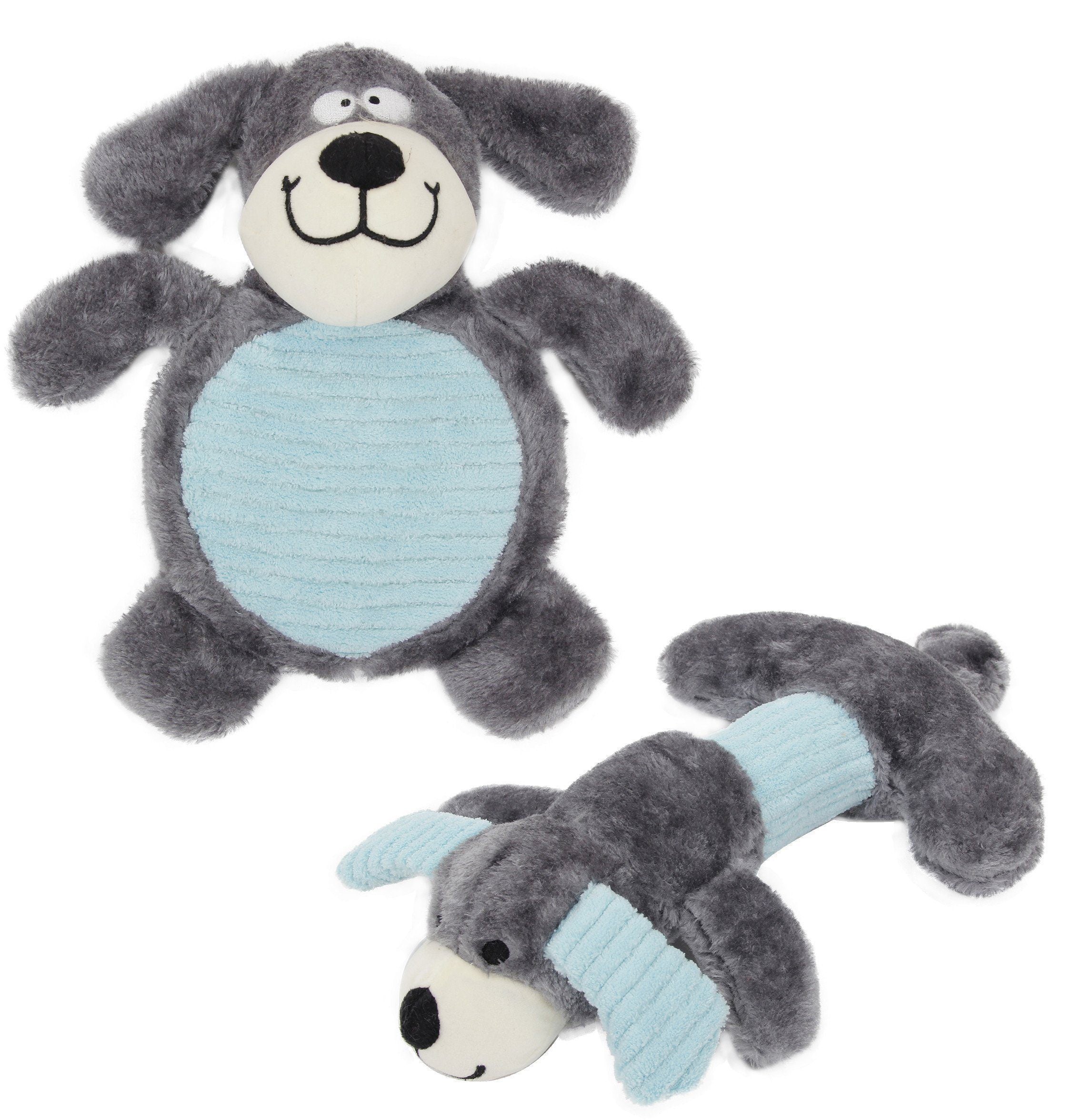 Plush Dog Toy Set with Dual Squeakers, 2-Pack, Machine Washable
