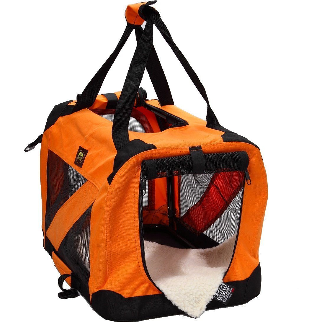 Folding Dog Crate Carrier with PVC Frame and Thermal Padding