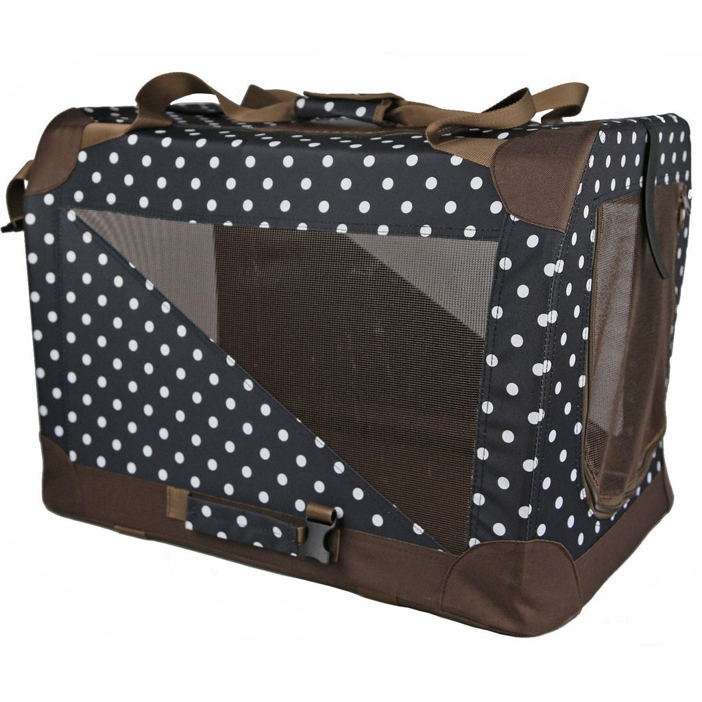 Folding Dog Crate Carrier with PVC Frame and Thermal Padding