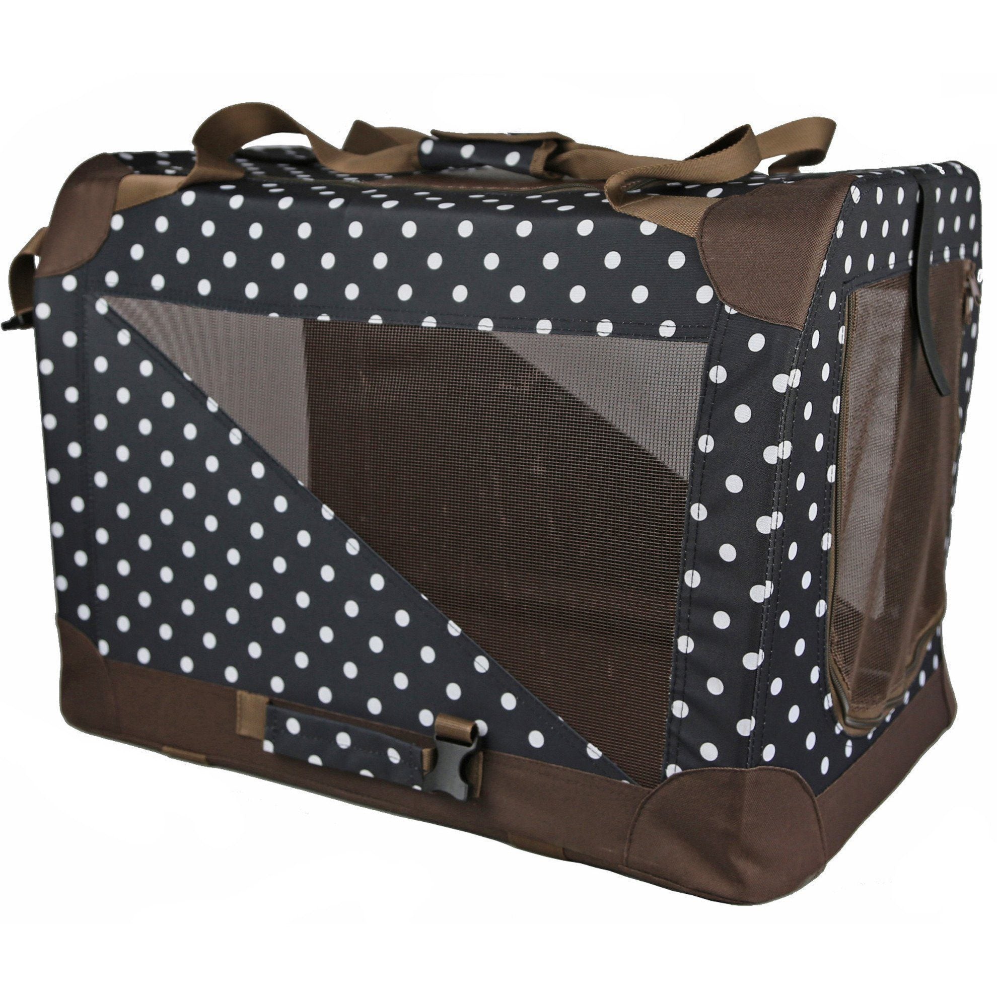 Folding Dog Crate Carrier with PVC Frame and Thermal Padding