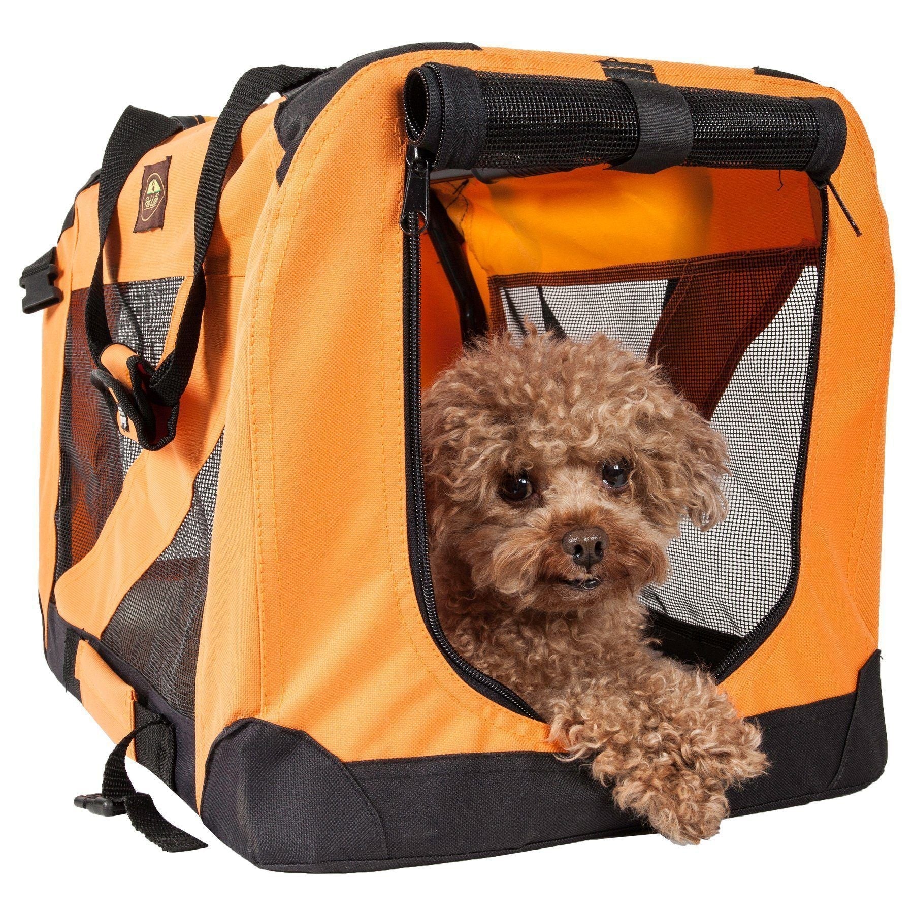 Folding Dog Crate Carrier with PVC Frame and Thermal Padding