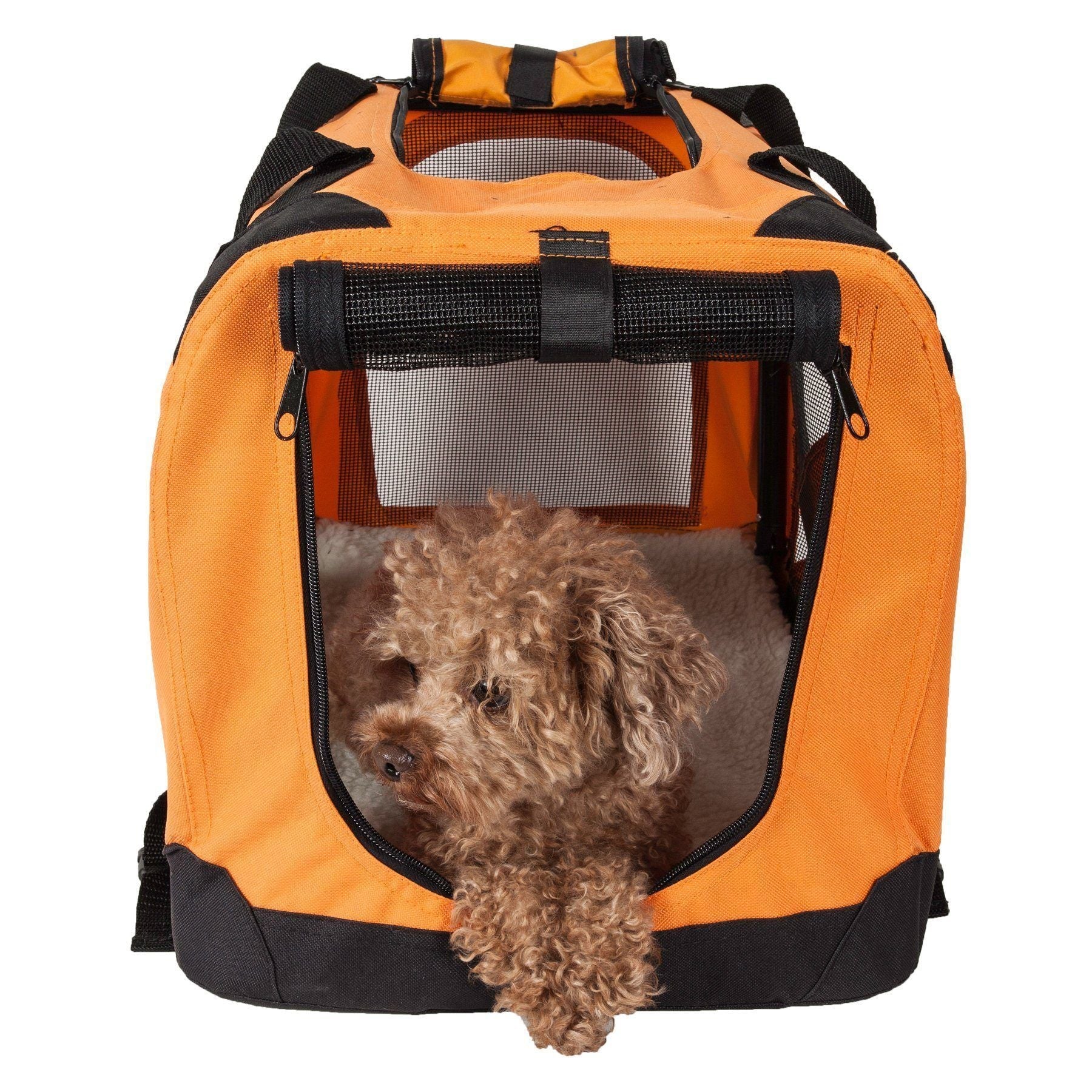Folding Dog Crate Carrier with PVC Frame and Thermal Padding