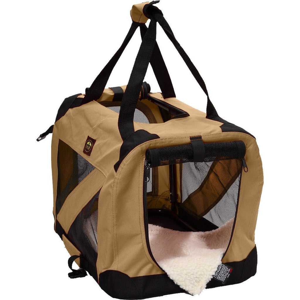Folding Dog Crate Carrier with PVC Frame and Thermal Padding