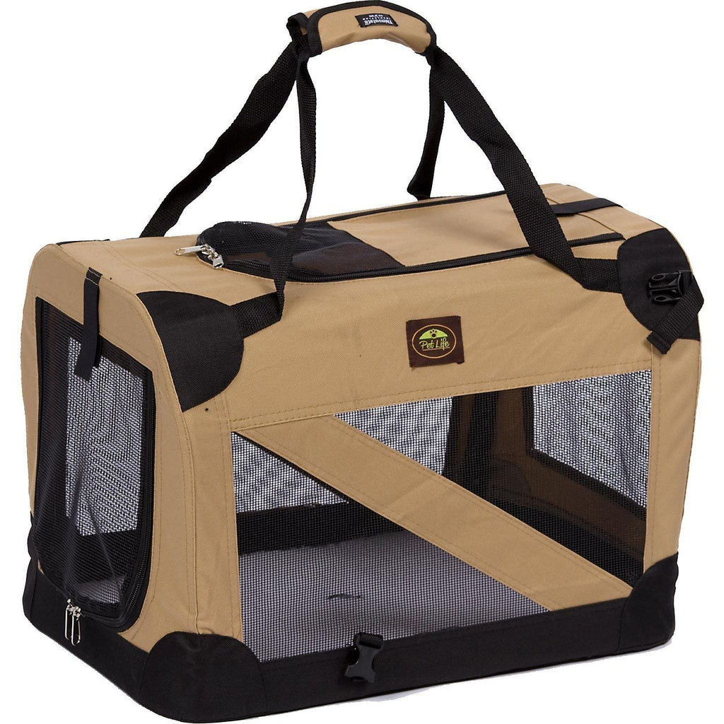 Folding Dog Crate Carrier with PVC Frame and Thermal Padding