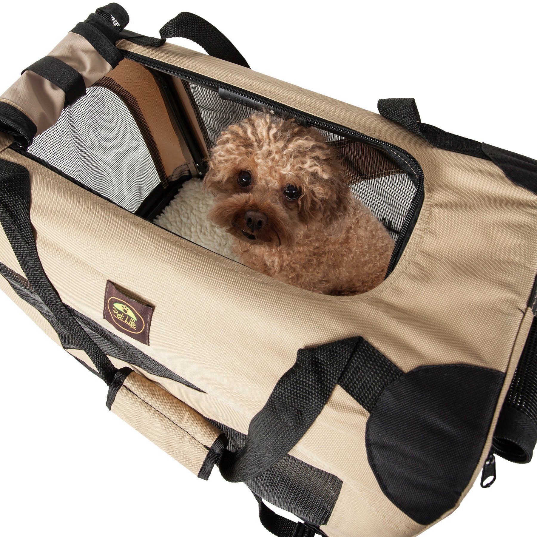 Folding Dog Crate Carrier with PVC Frame and Thermal Padding