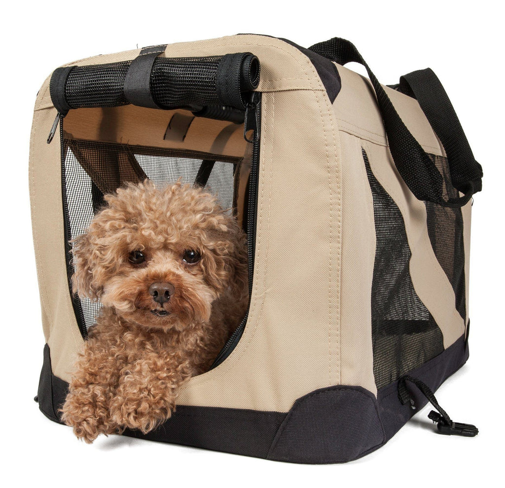 Folding Dog Crate Carrier with PVC Frame and Thermal Padding