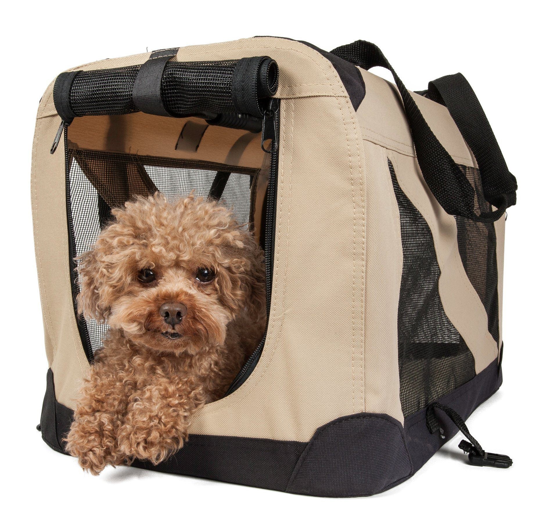 Folding Dog Crate Carrier with PVC Frame and Thermal Padding