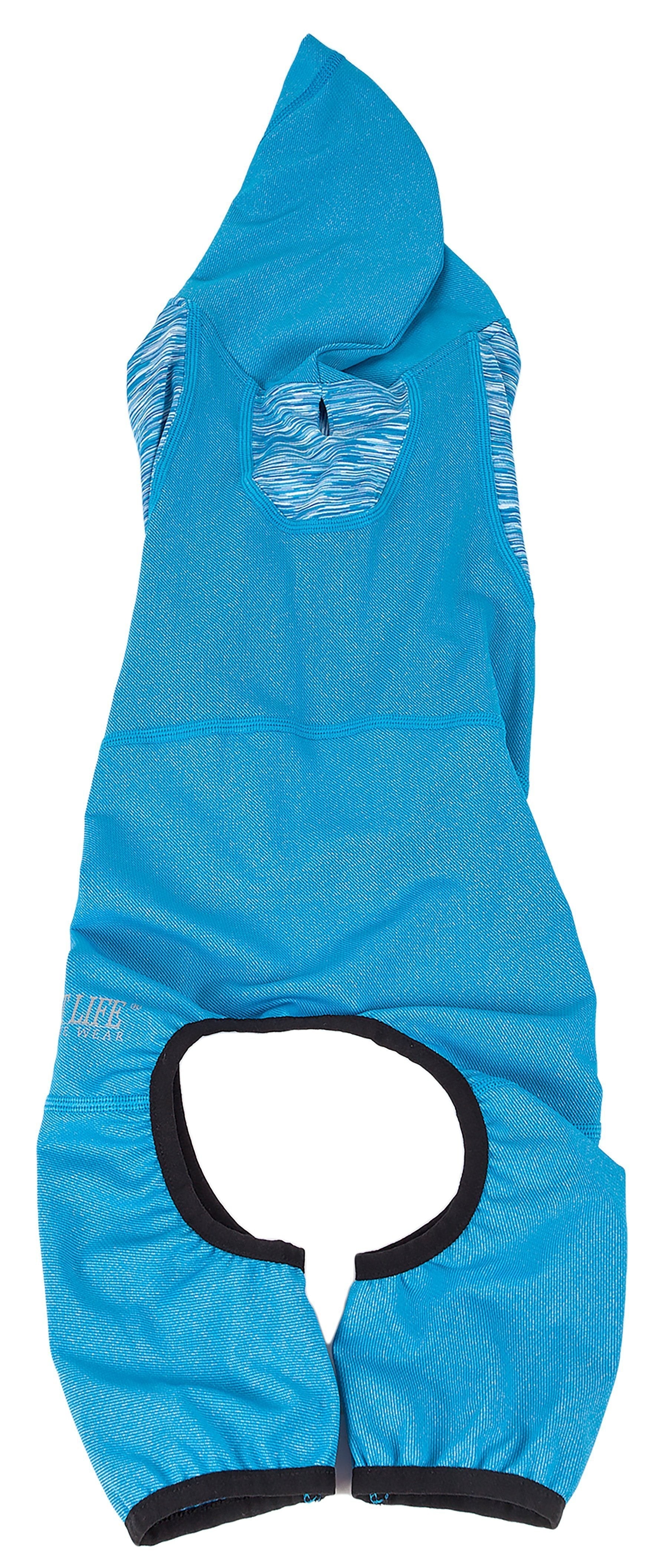 Pet Life ® Active 'Pawsterity' Mediumweight 4-Way-Stretch Yoga Fitness Dog Tracksuit Hoodie