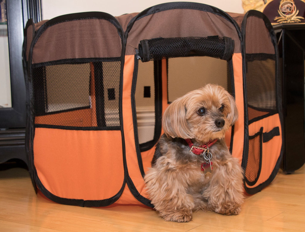 Lightweight Folding Travel Dog Playpen with Mesh Panels