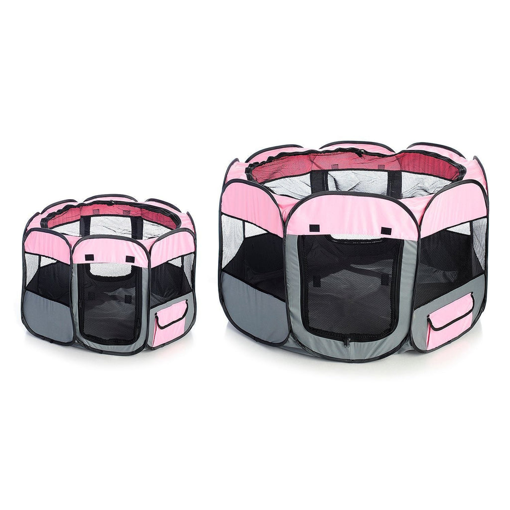 Lightweight Folding Travel Dog Playpen with Mesh Panels