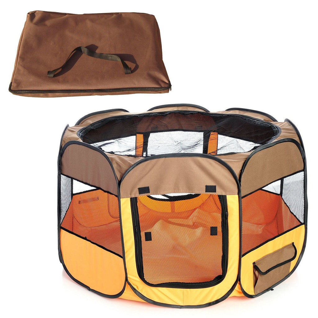 Lightweight Folding Travel Dog Playpen with Mesh Panels