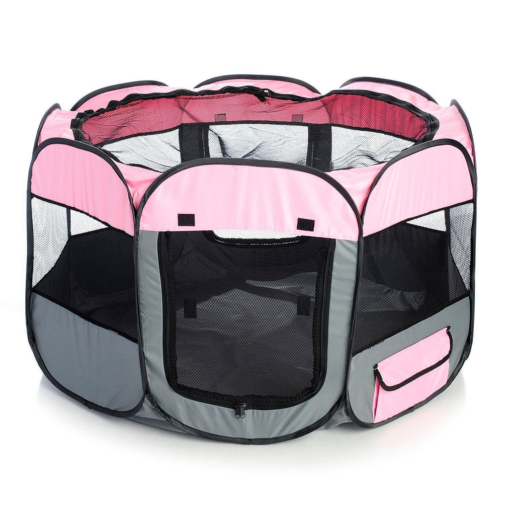 Lightweight Folding Travel Dog Playpen with Mesh Panels