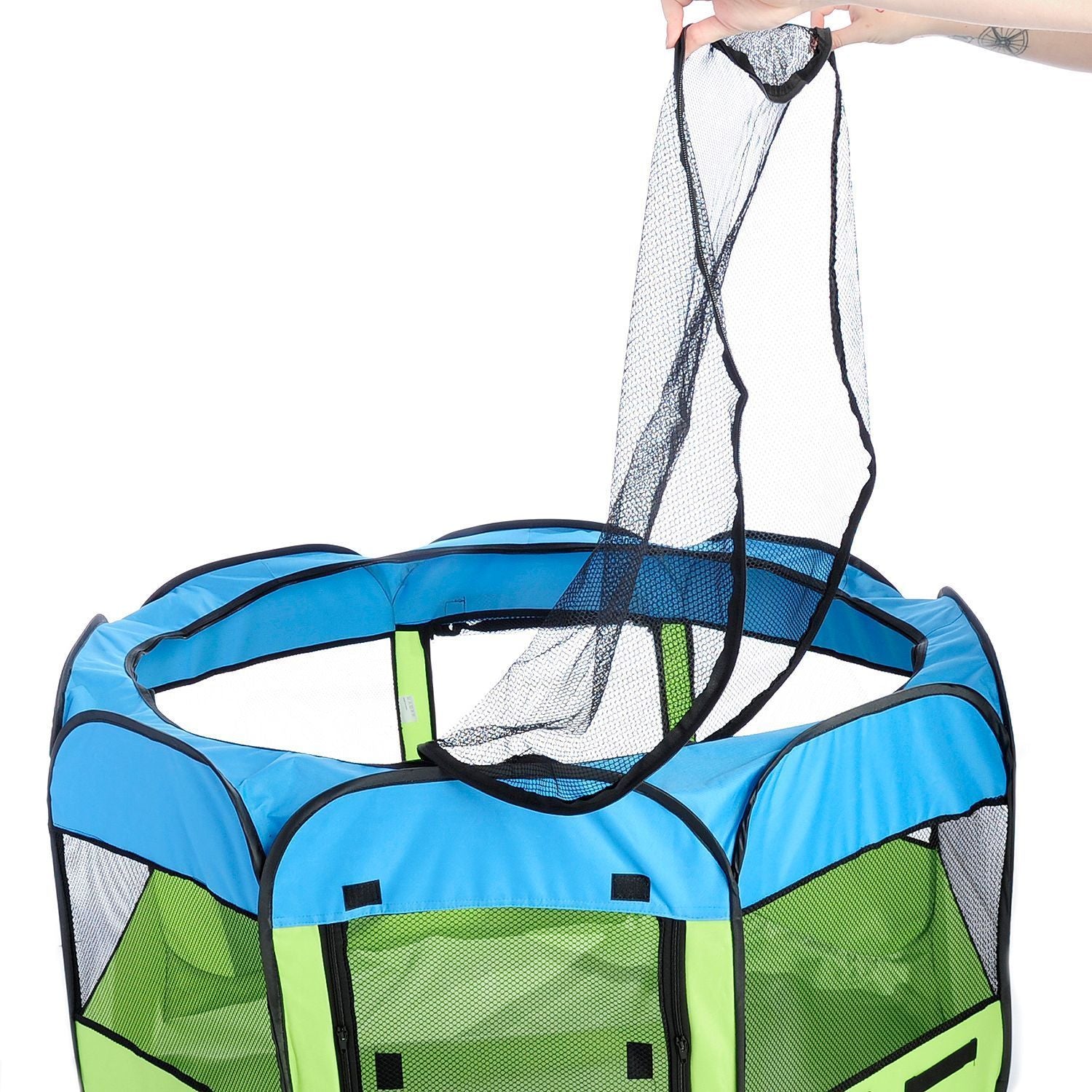 Lightweight Folding Travel Dog Playpen with Mesh Panels