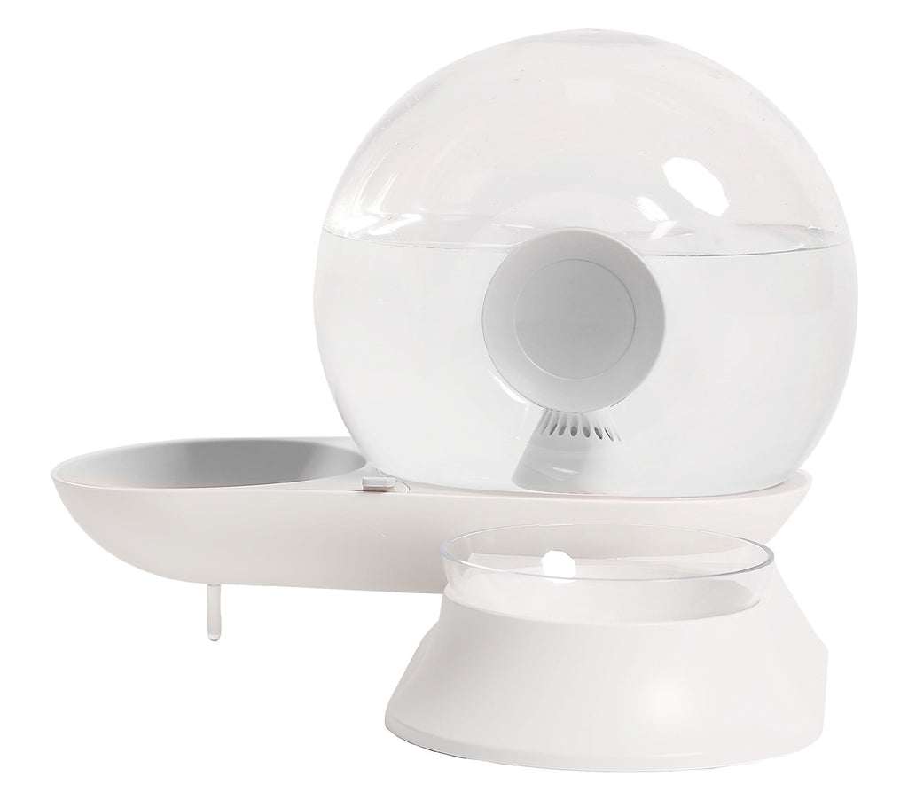 2-in-1 Snail-Shaped Filtered Water and Food Bowl for Cats and Small Dogs
