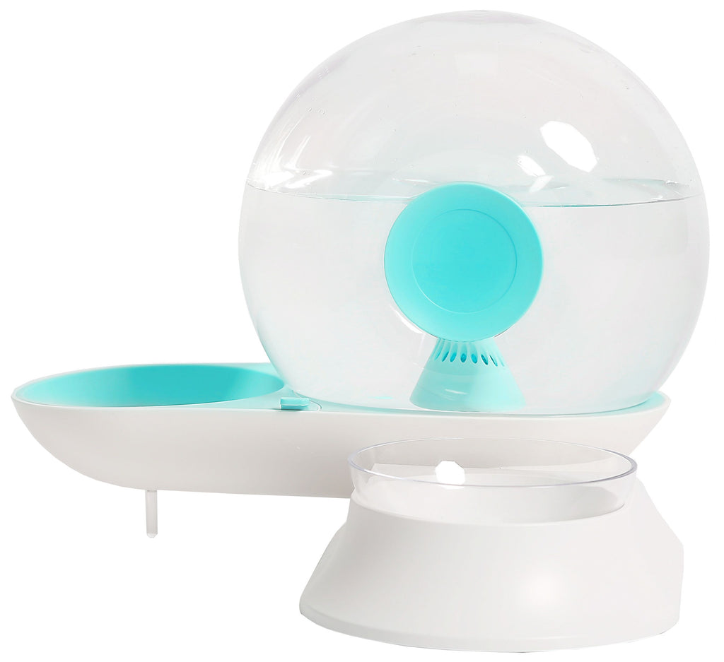 2-in-1 Snail-Shaped Filtered Water and Food Bowl for Cats and Small Dogs