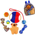 Pet Life Multi-Colored Backpack Dog Toy Gift Set