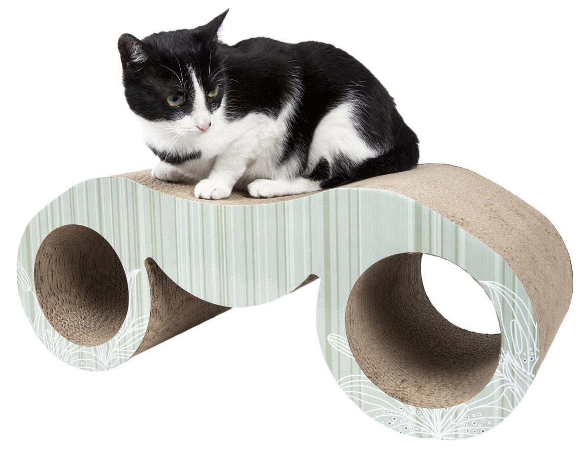 Modern Cat Scratcher Lounger with Recycled Cardboard, Large