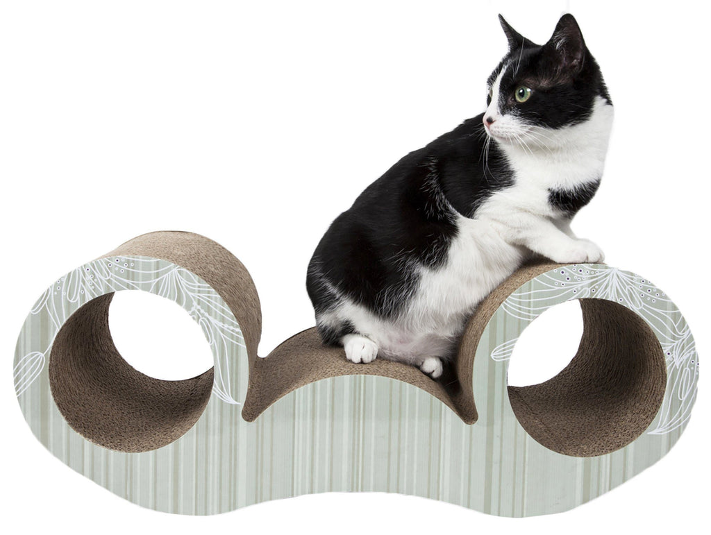 Modern Cat Scratcher Lounger with Recycled Cardboard, Large
