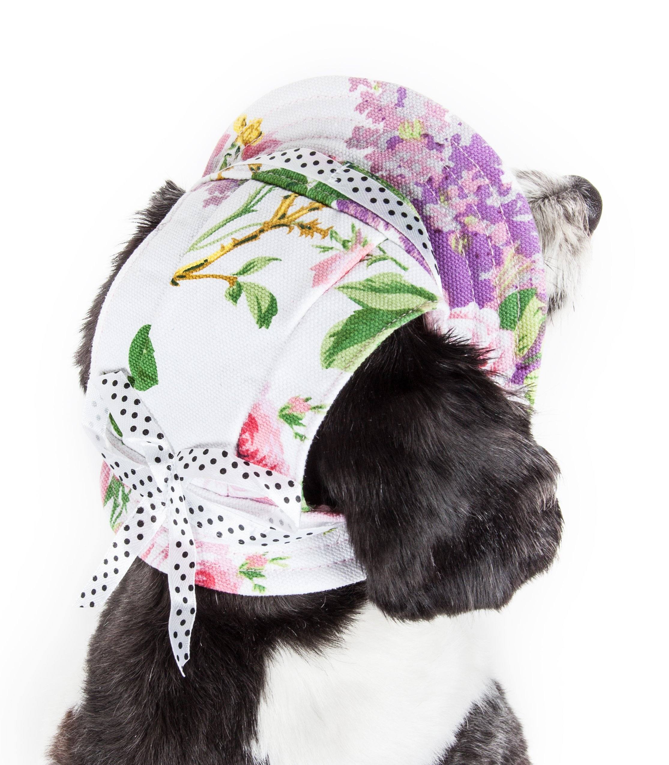 Botanic Bark Floral UV Protectant Brimmed Dog Hat