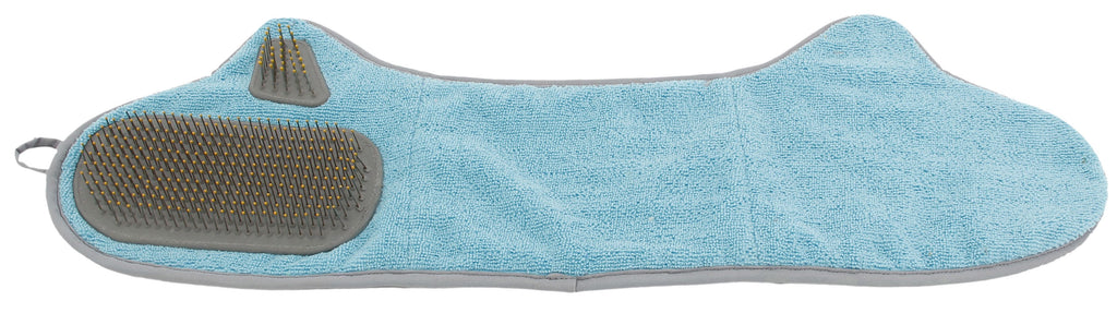 2-in-1 Microfiber Grooming Towel and Brush for Cats & Dogs
