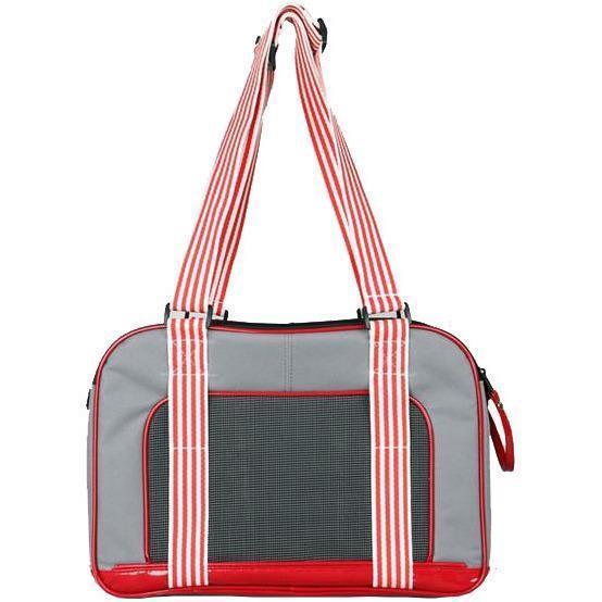 Pet Carrier with Candy-Cane Straps and Mesh Front, 15" x 8" x 11"