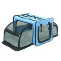Expandable Folding Pet Crate with Mesh Panels and Cushion