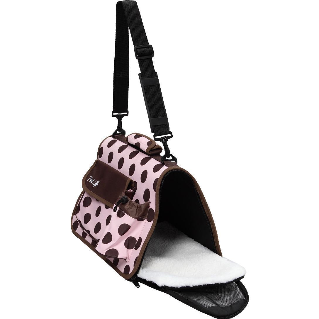 Folding Zippered Pet Carrier with Washable Sherpa Pad