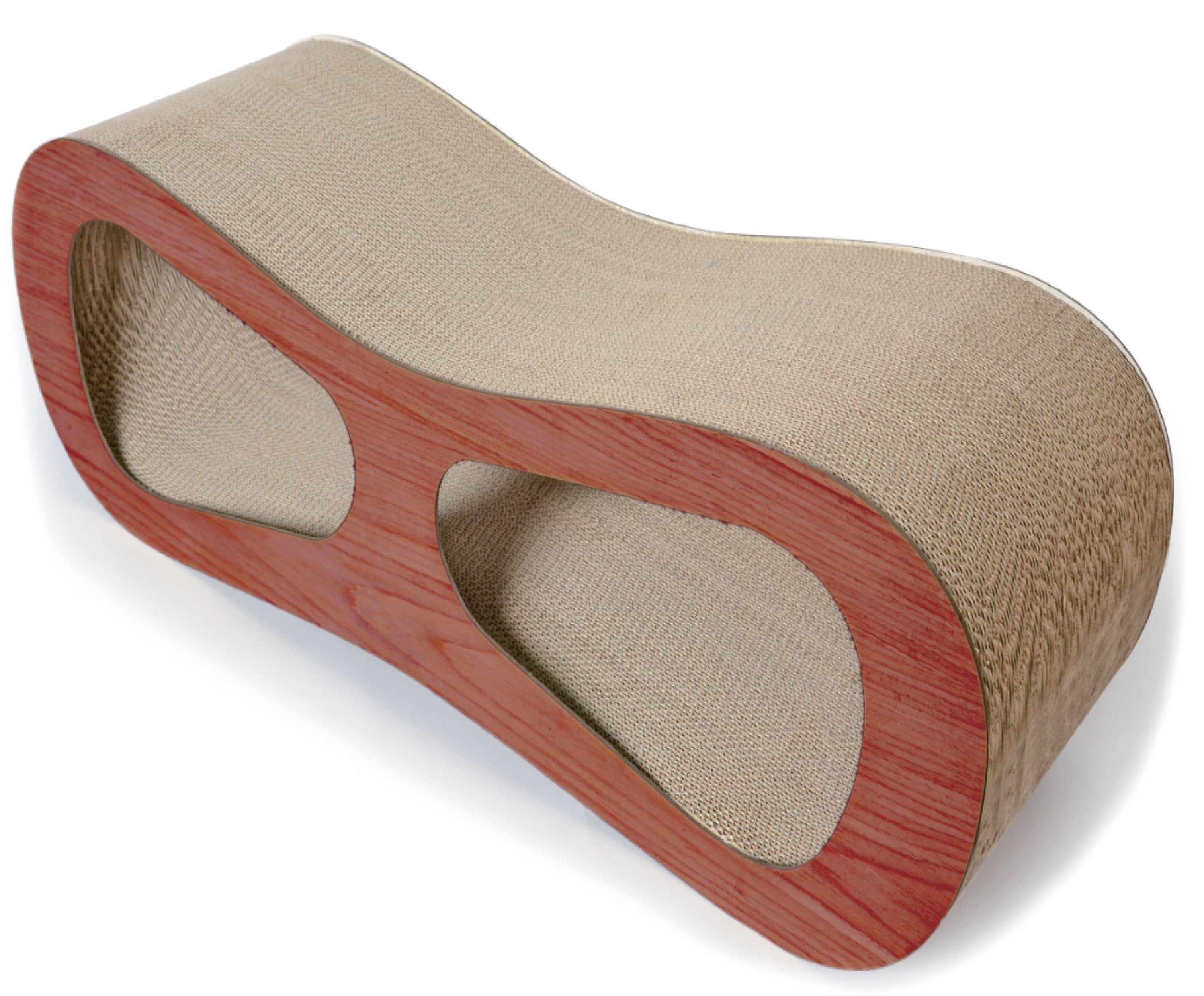 Contoured Cat Scratcher Lounger with Organic Catnip, Recycled Cardboard