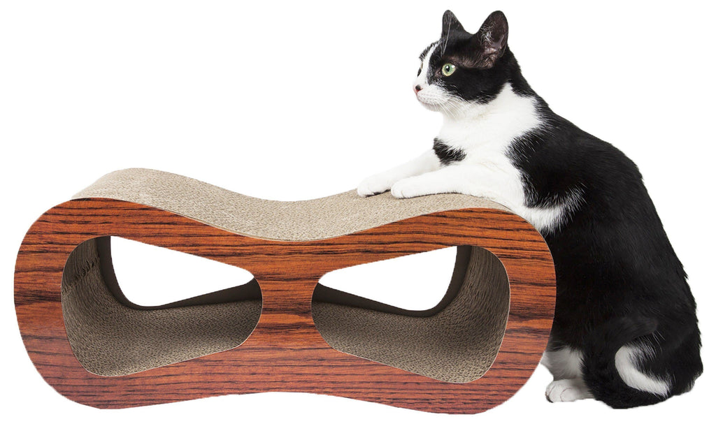 Contoured Cat Scratcher Lounger with Organic Catnip, Recycled Cardboard