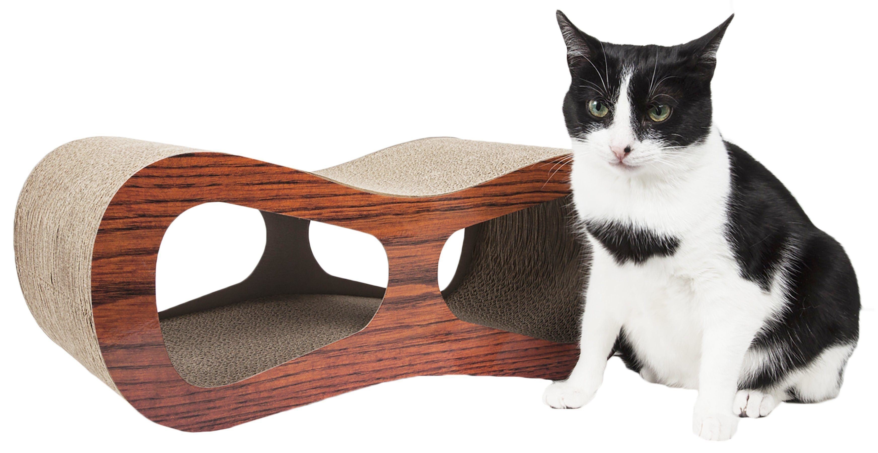 Contoured Cat Scratcher Lounger with Organic Catnip, Recycled Cardboard