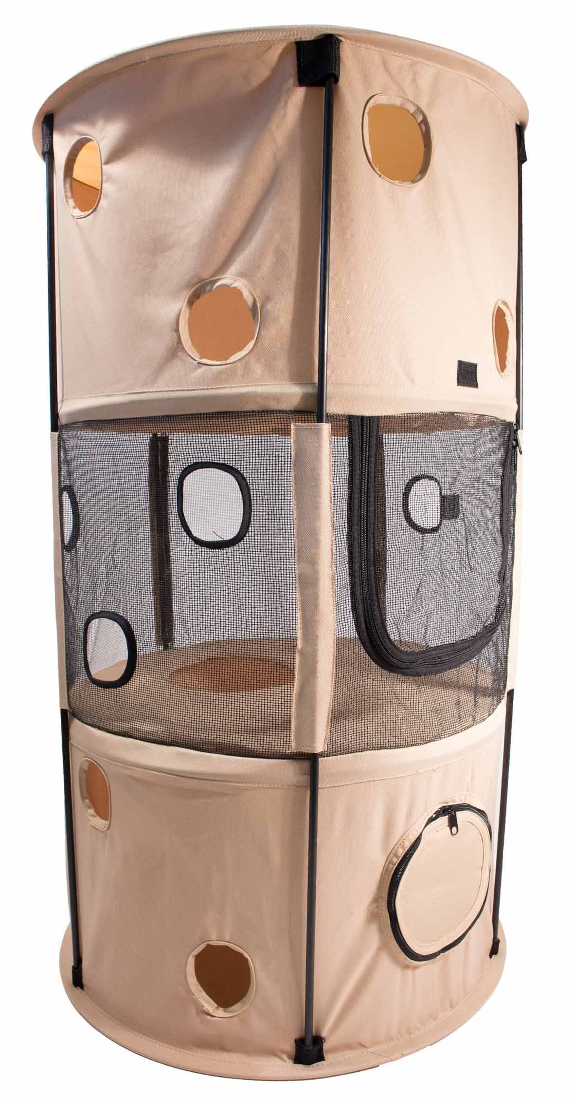 Climbertree Collapsible Travel Cat House, Two-Level Design