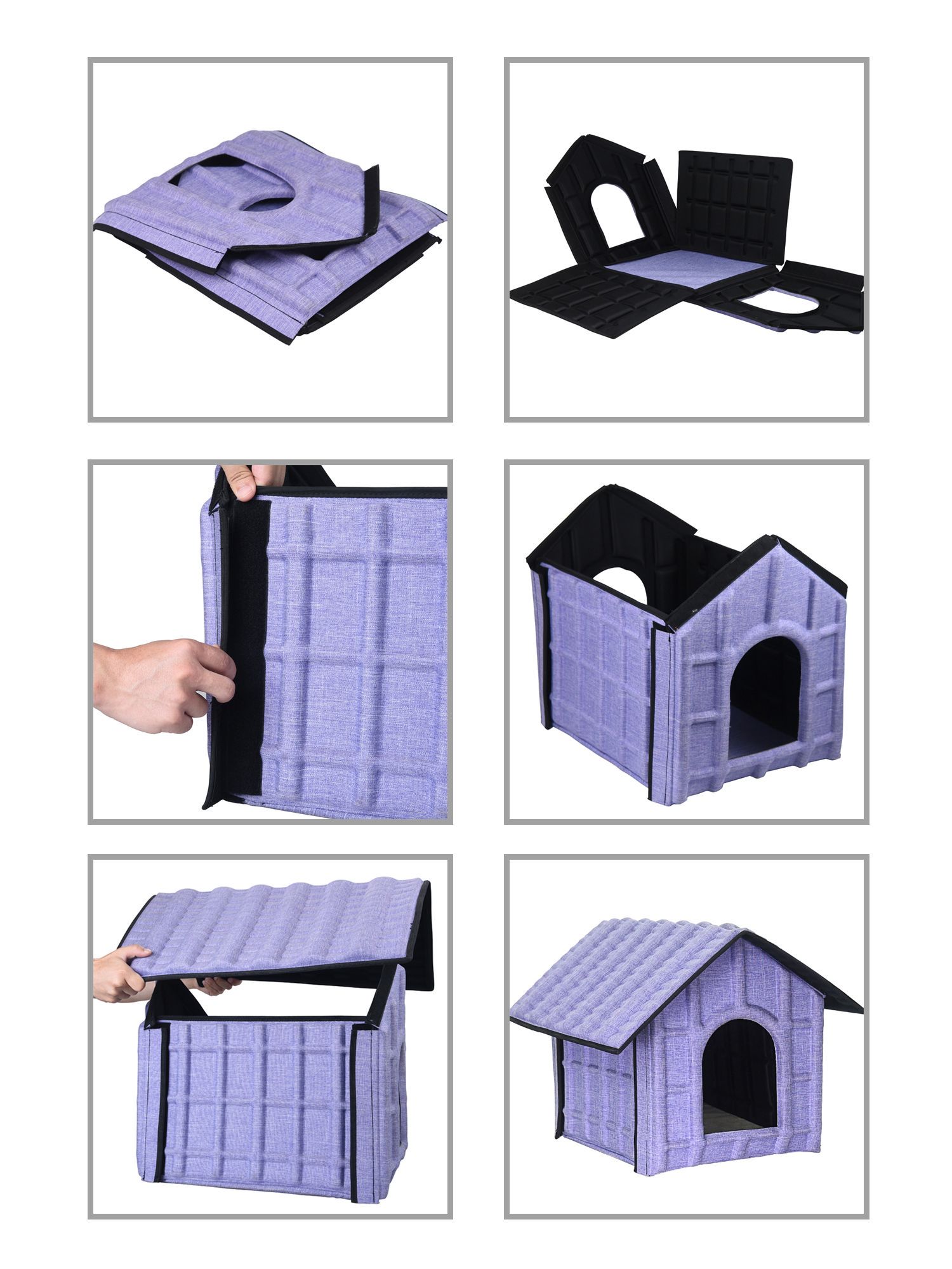 Folding Travel Pet House with Washable Mat, 18.5" x 13.4" x 16.1"
