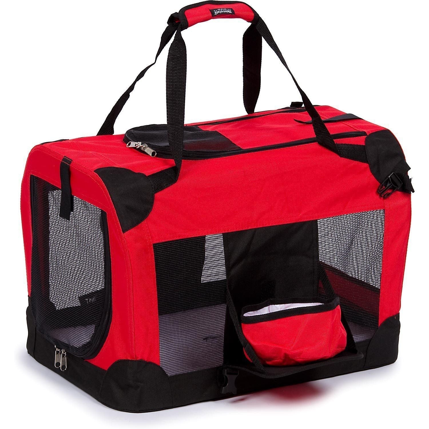 Deluxe Folding Soft Dog Crate with Travel Bowl and Tray