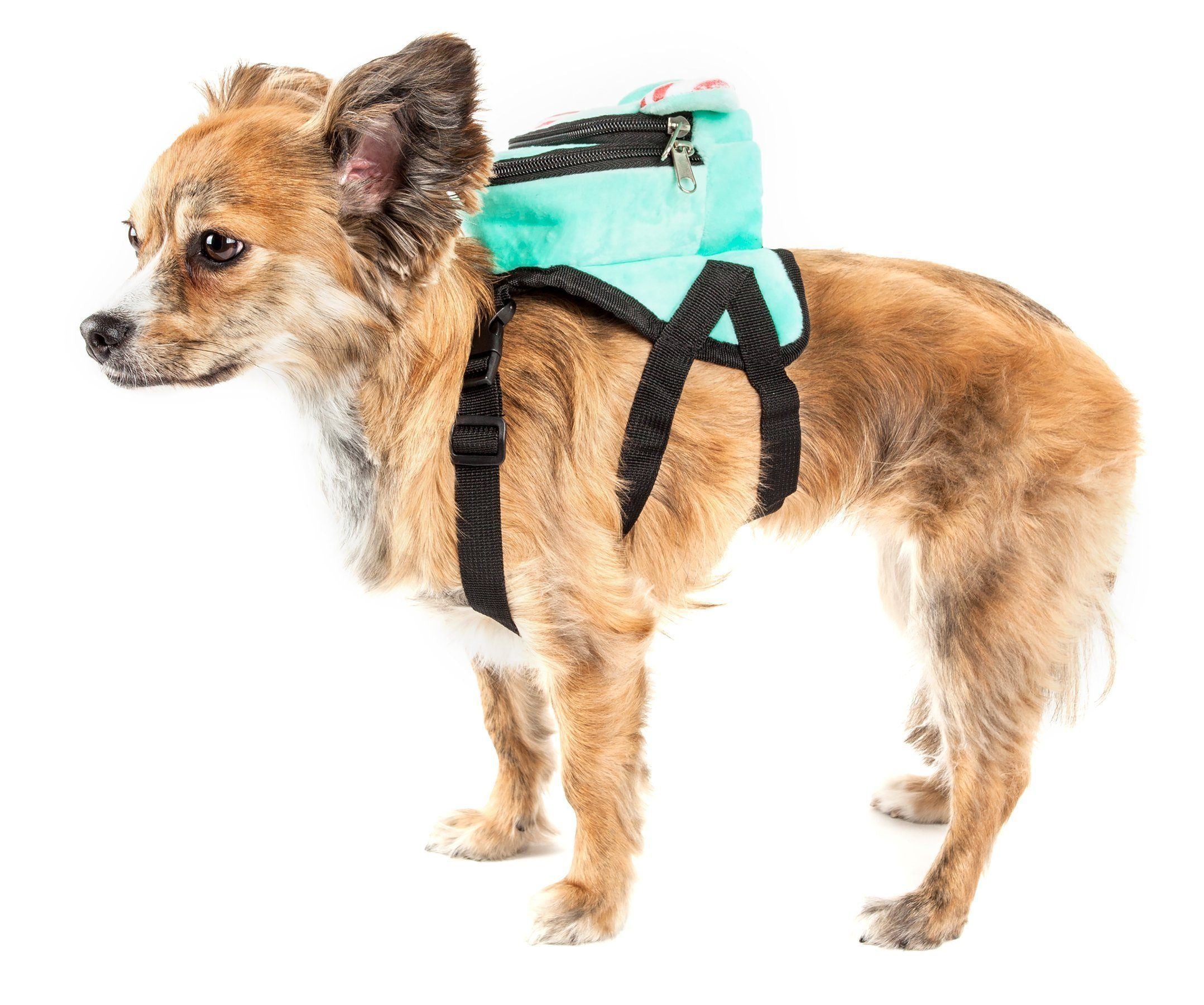 Dog Harness Backpack with Elephant Design and Dual Pockets
