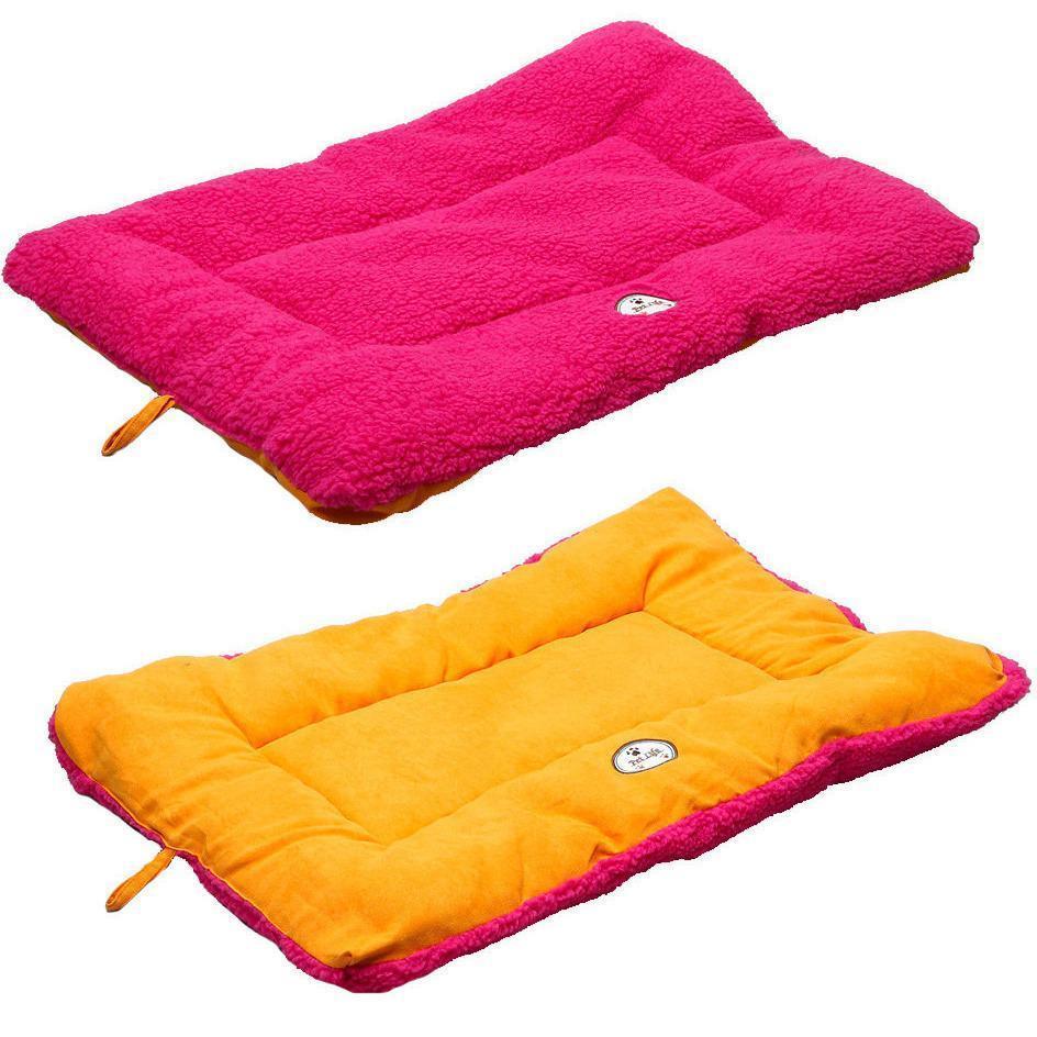 Reversible Eco-Paw Pet Bed Mat with Fleece and Polyester-Cotton