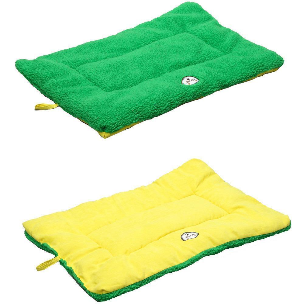 Reversible Eco-Paw Pet Bed Mat with Fleece and Polyester-Cotton