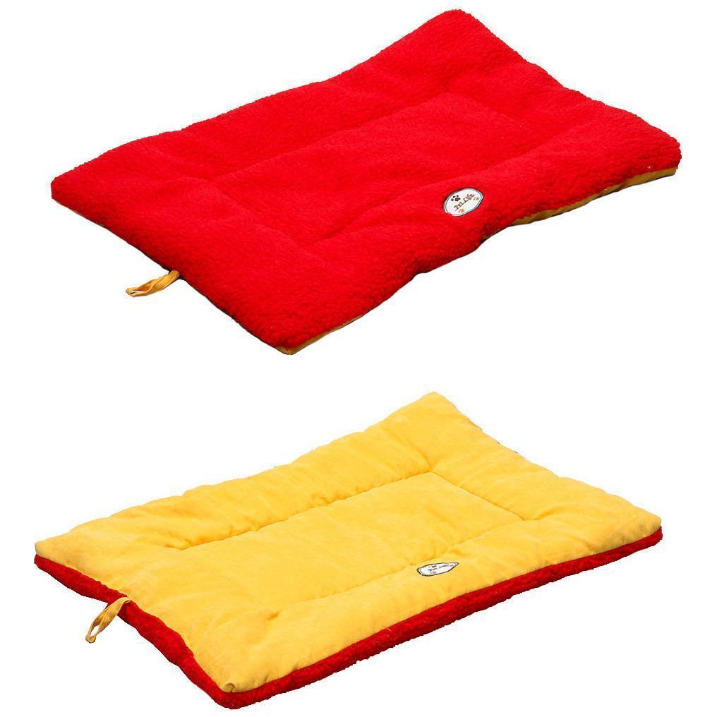 Reversible Eco-Paw Pet Bed Mat with Fleece and Polyester-Cotton